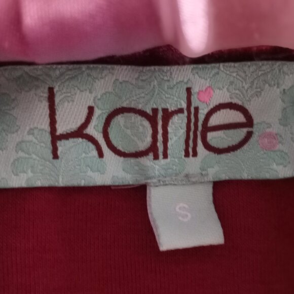 'KARLIE' Velvet Jumpsuit Size S Berry NWT - Picture 4 of 16